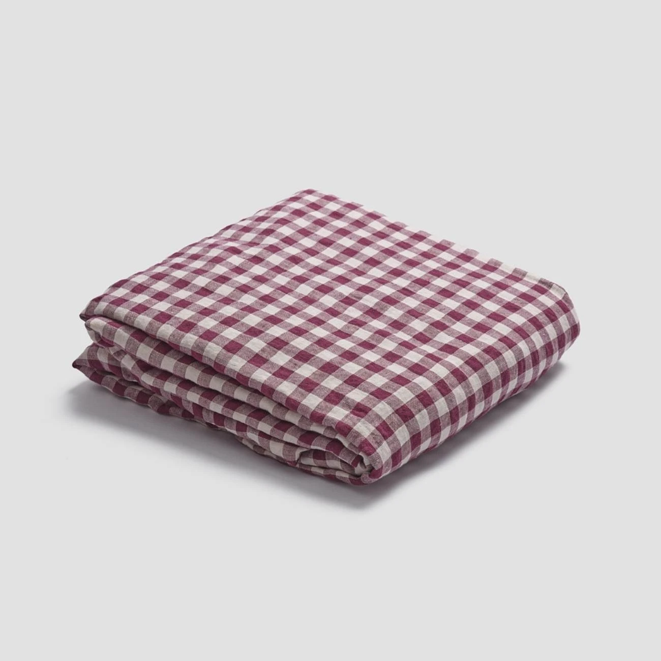 Berry Gingham Linen Fitted Sheet - Image 3