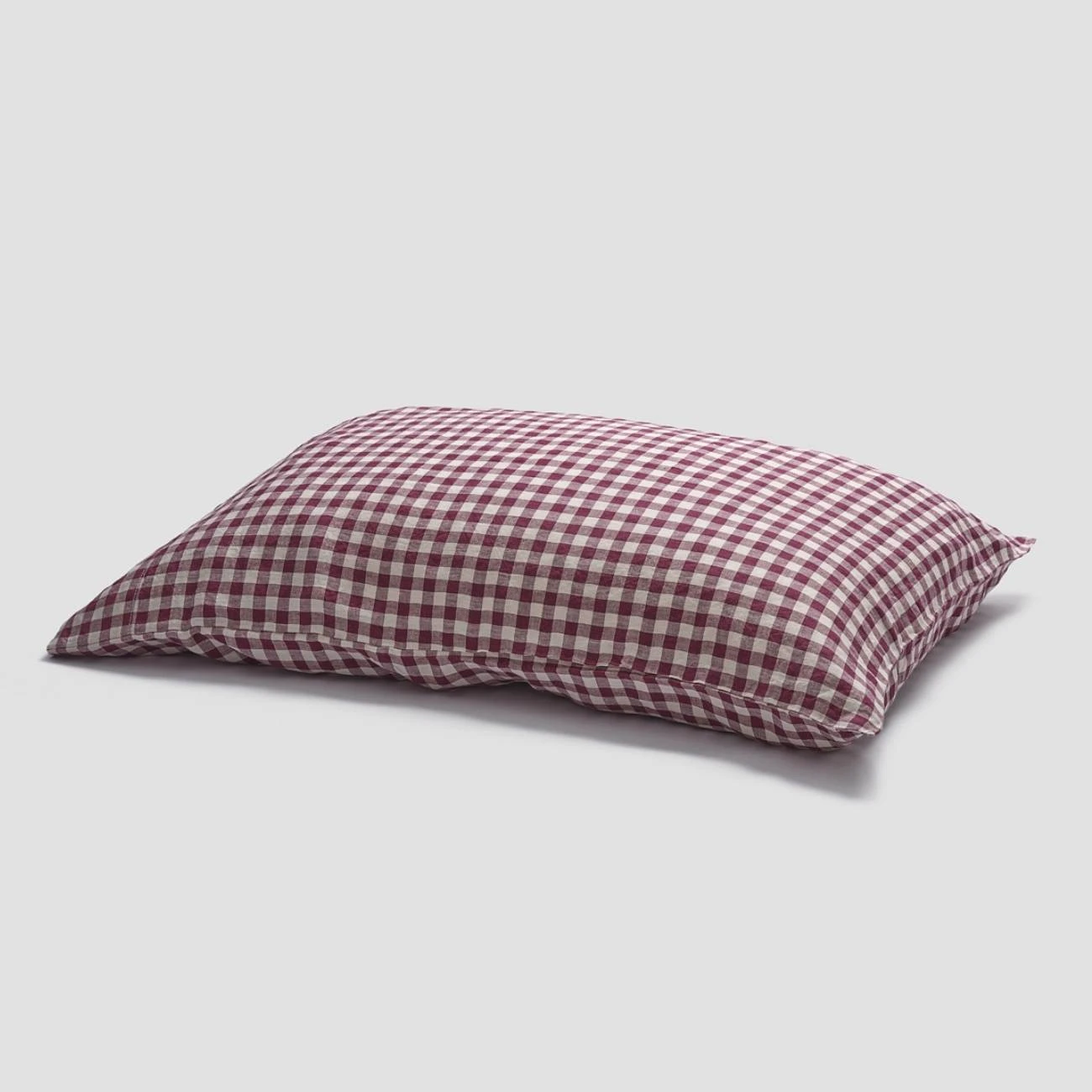 Berry Gingham Linen Sheet Set - Image 3