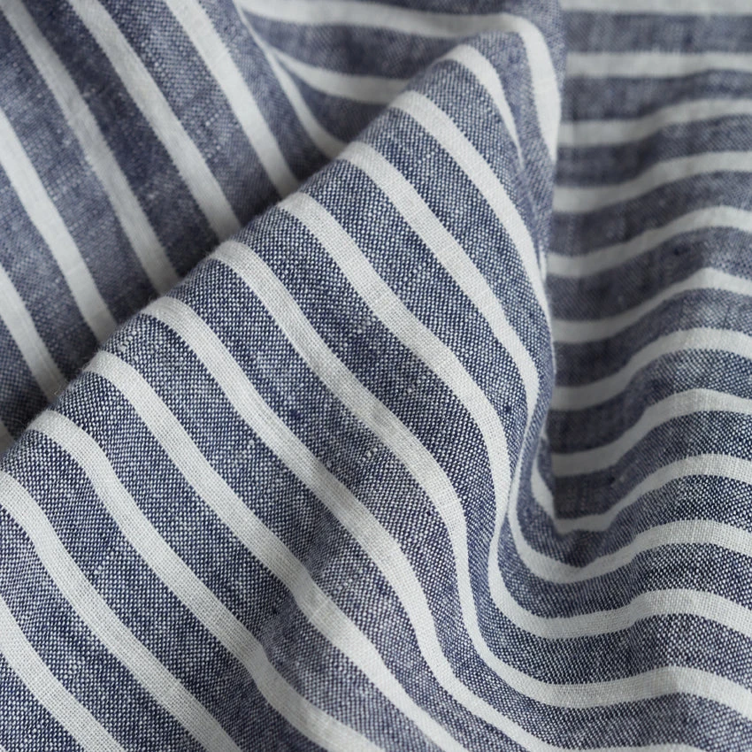 Midnight Stripe Linen Duvet Cover - Image 3
