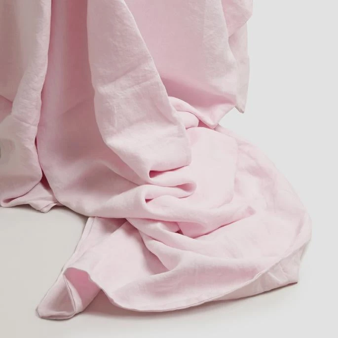 Blush Pink Linen Flat Sheet - Image 2