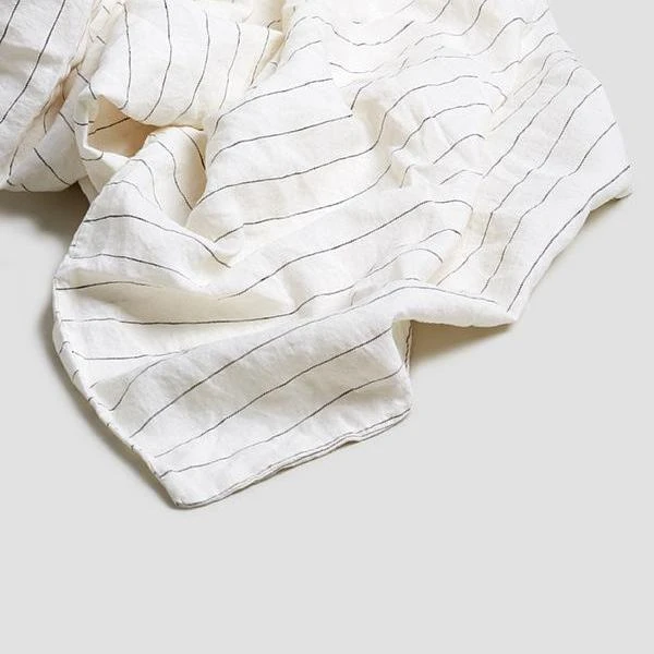 Luna Stripe Linen Fitted Sheet - Image 4