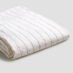 Luna Stripe Linen Flat Sheet