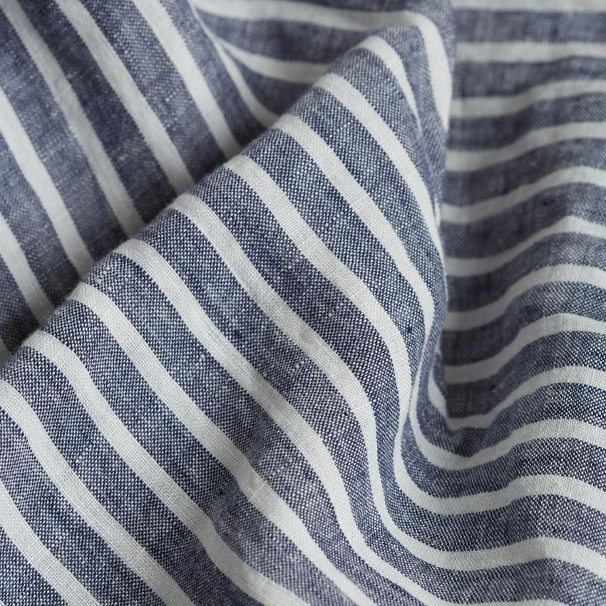 Midnight Stripe Linen Flat Sheet - Image 2