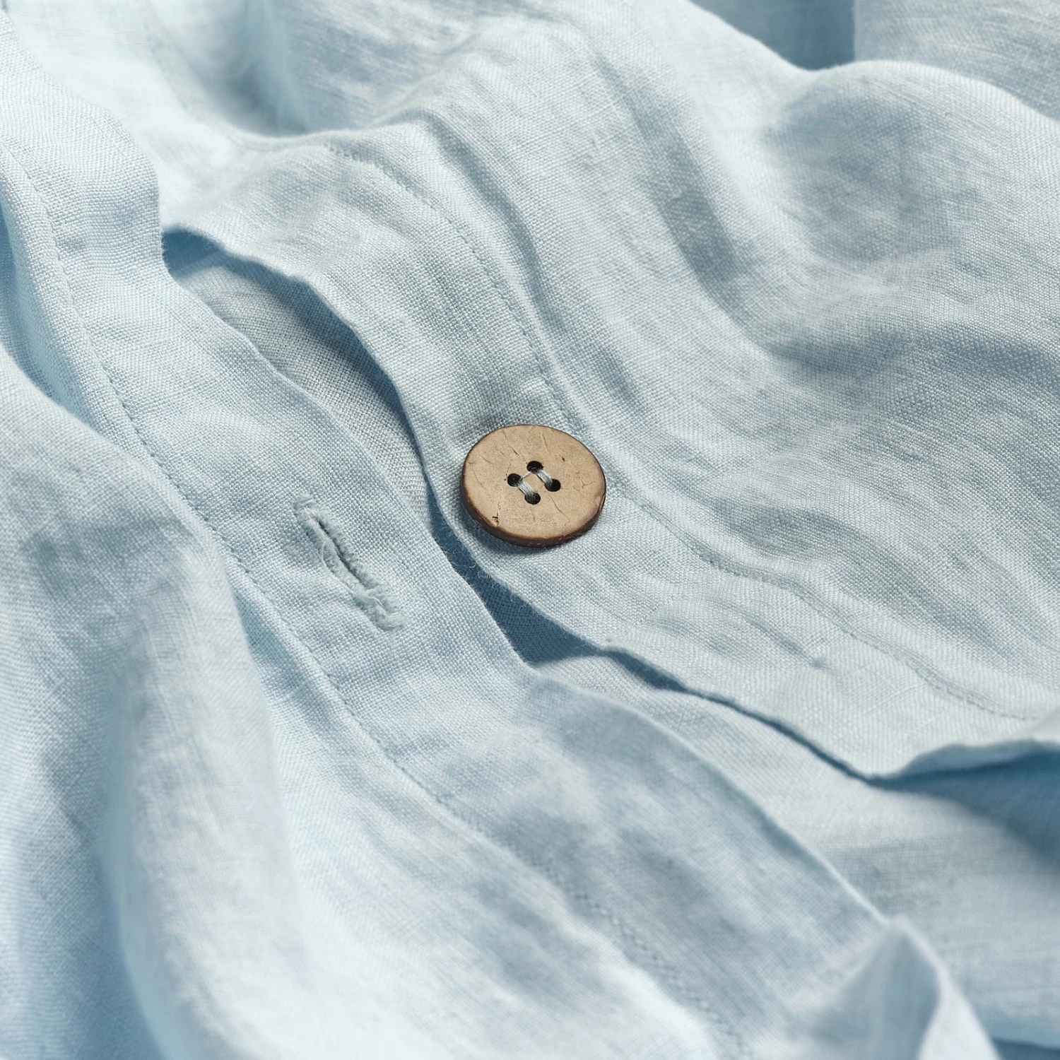 Lake Blue Linen Duvet Cover - Image 2