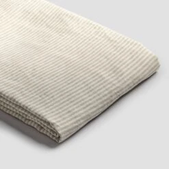 Oatmeal Stripe Linen Flat Sheet
