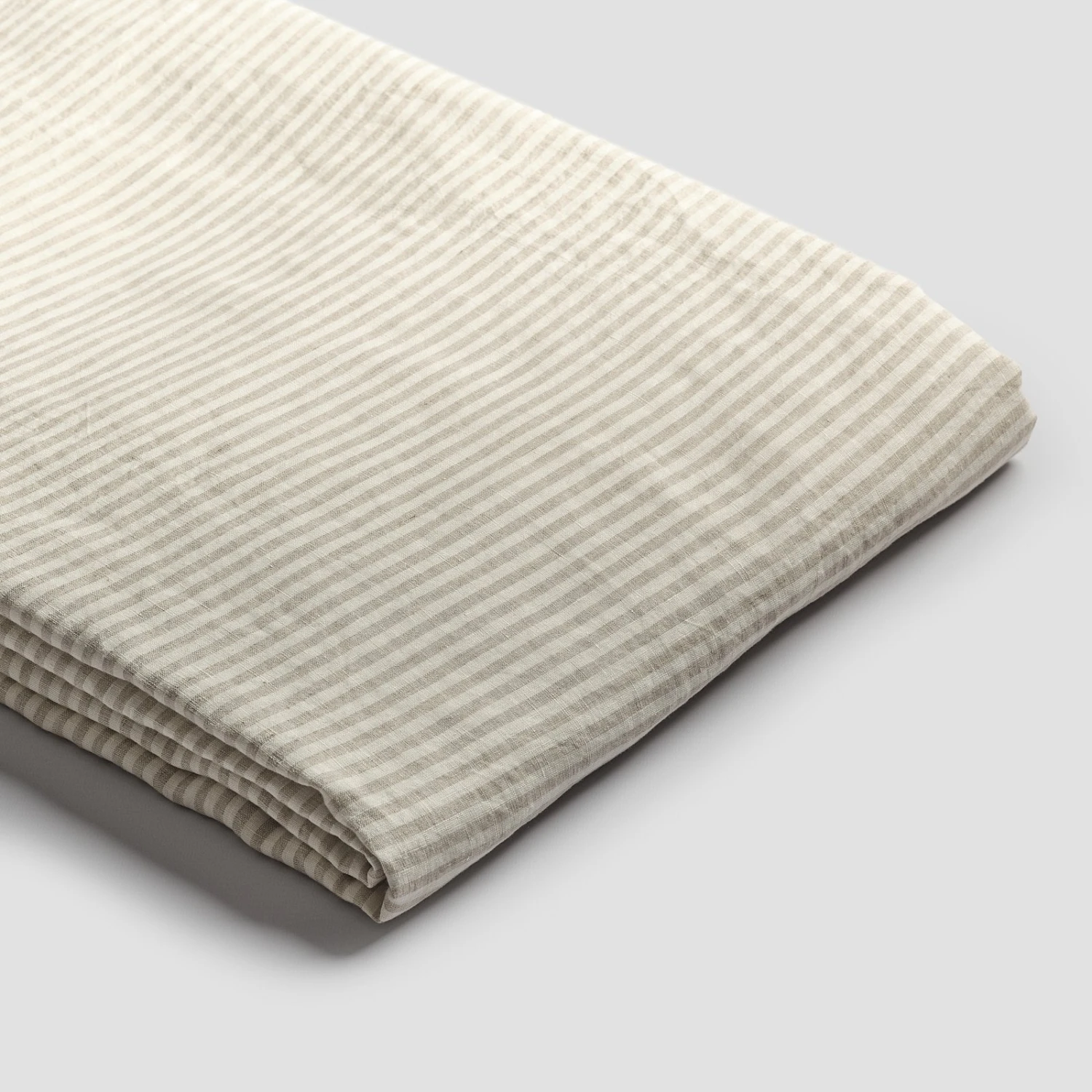 Oatmeal Stripe Linen Flat Sheet