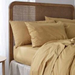 Butterscotch Washed Cotton Percale Pillowcase (Pair)