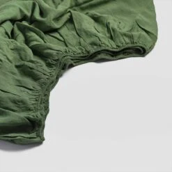 Forest Green Linen Fitted Sheet