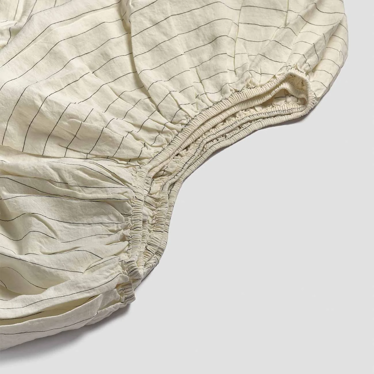 Luna Stripe Linen Fitted Sheet