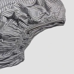 Midnight Stripe Linen Fitted Sheet