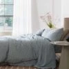 Warm Blue Gingham Linen Bedtime Bundle