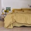 Honey Gingham Linen Duvet Cover