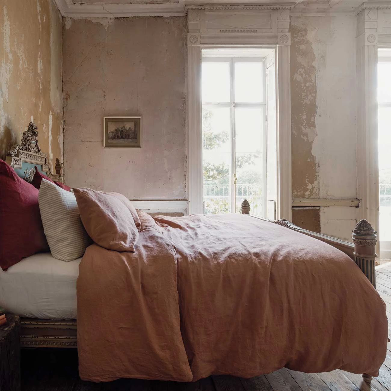 Warm Clay Linen Duvet Cover