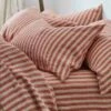 Sandstone Red Stripe Linen Pillowcases (Pair)