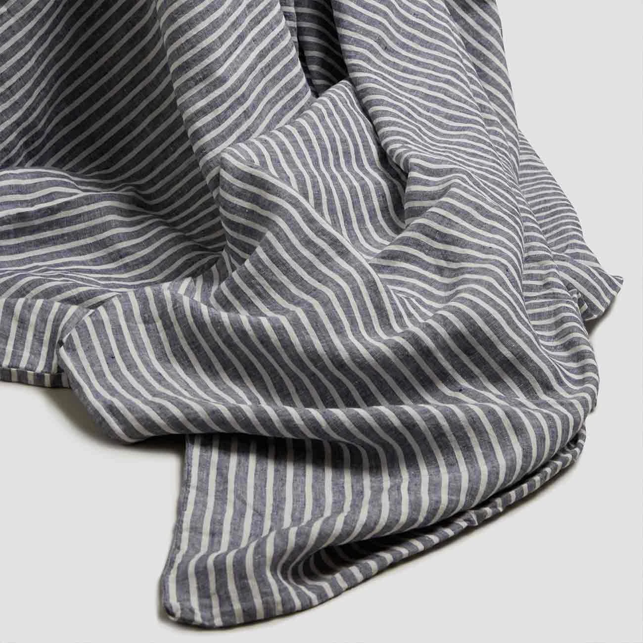 Midnight Stripe Linen Sheet Set - Image 5
