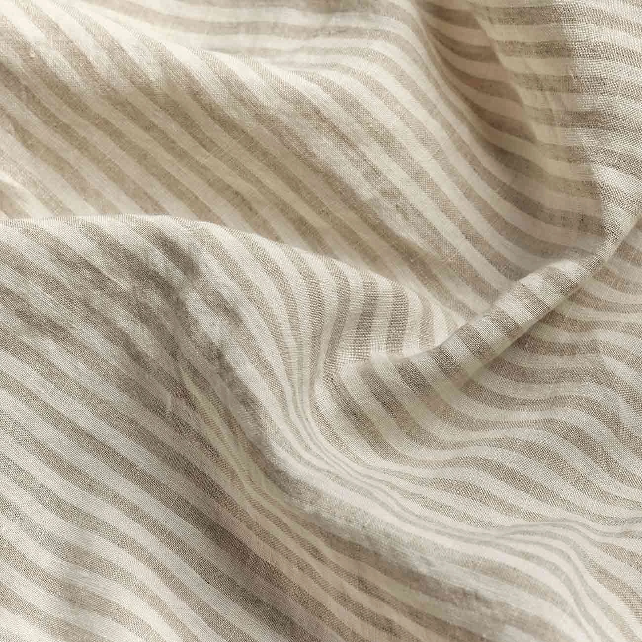 Oatmeal Stripe Linen Sheet Set - Image 2