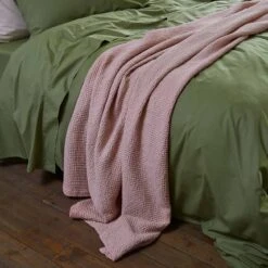 French Rose Waffle Cotton Throw