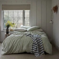 Pear Small Gingham Cotton Duvet Cover