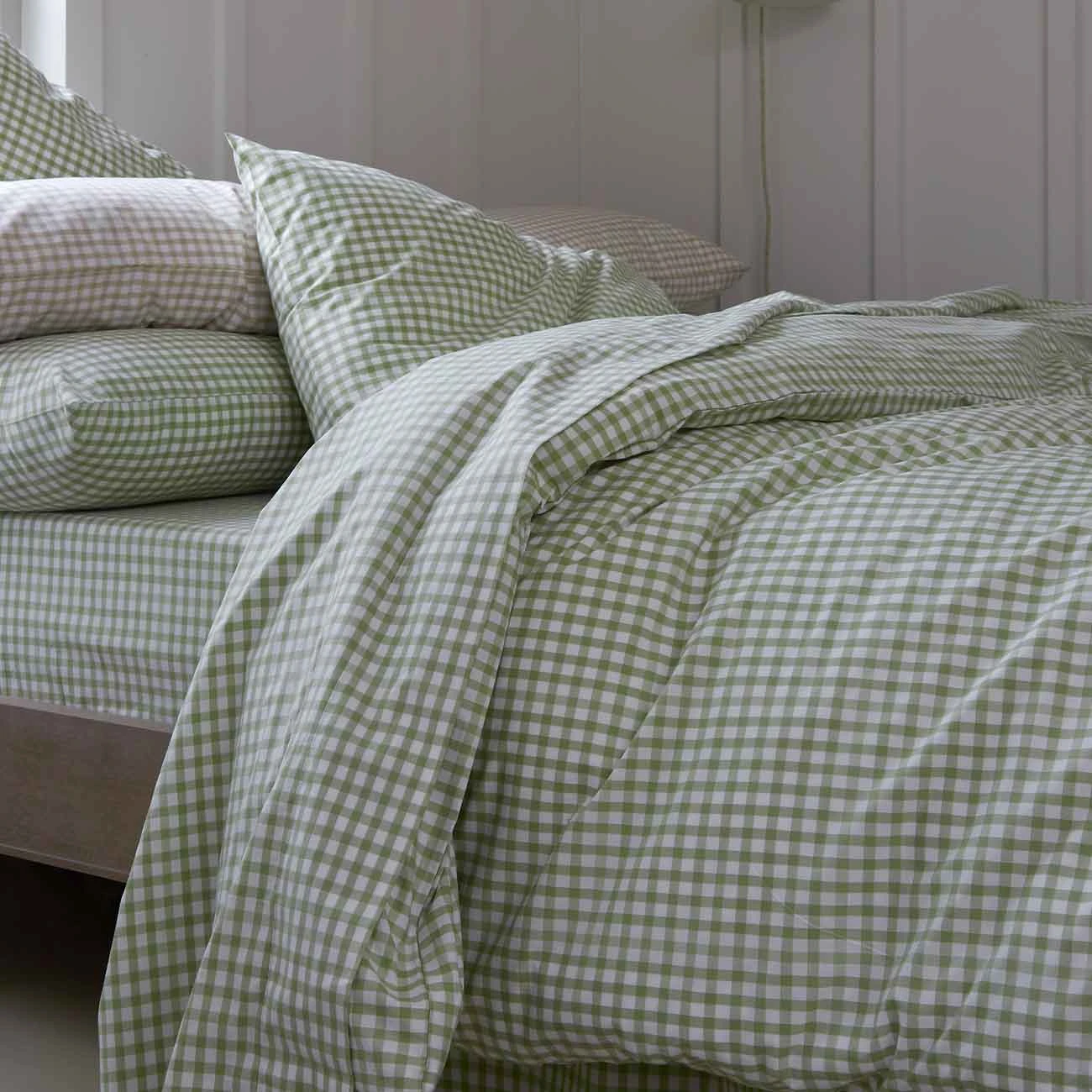 Pear Small Gingham Cotton Flat Sheet