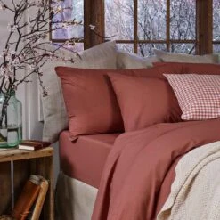 Red Dune Washed Cotton Percale Pillowcase (Pair)