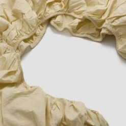 Buttermilk Washed Cotton Percale Fitted Sheet