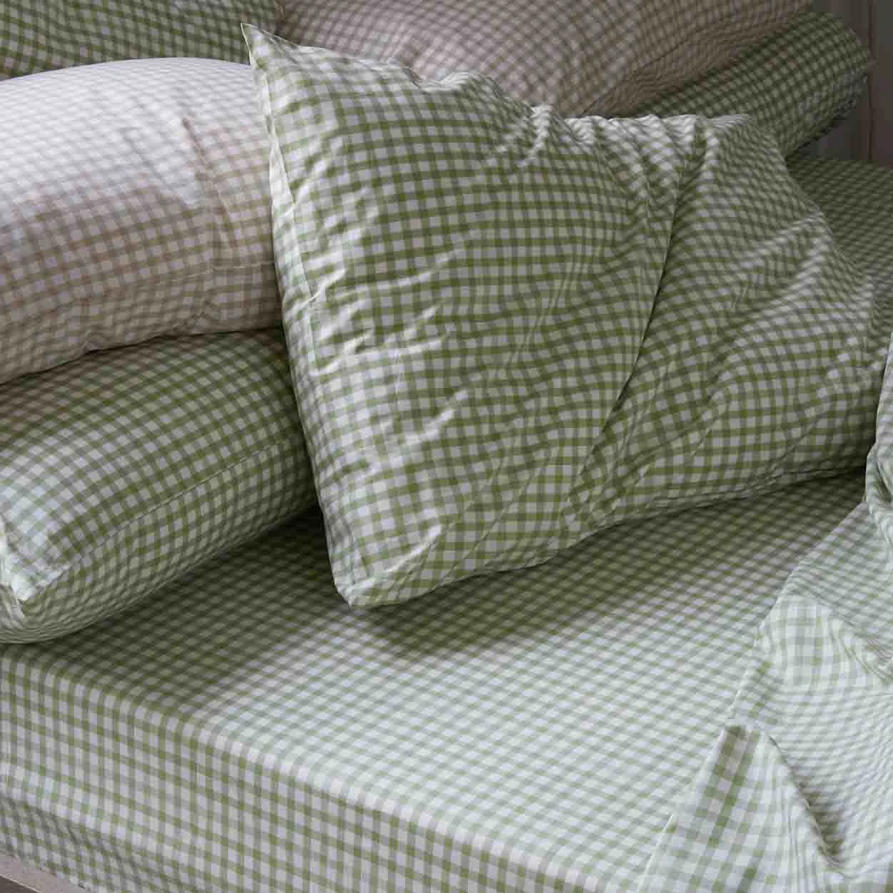 Pear Small Gingham Cotton Fitted Sheet - Image 4
