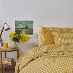Honey Gingham Linen Pillowcase (Pair)