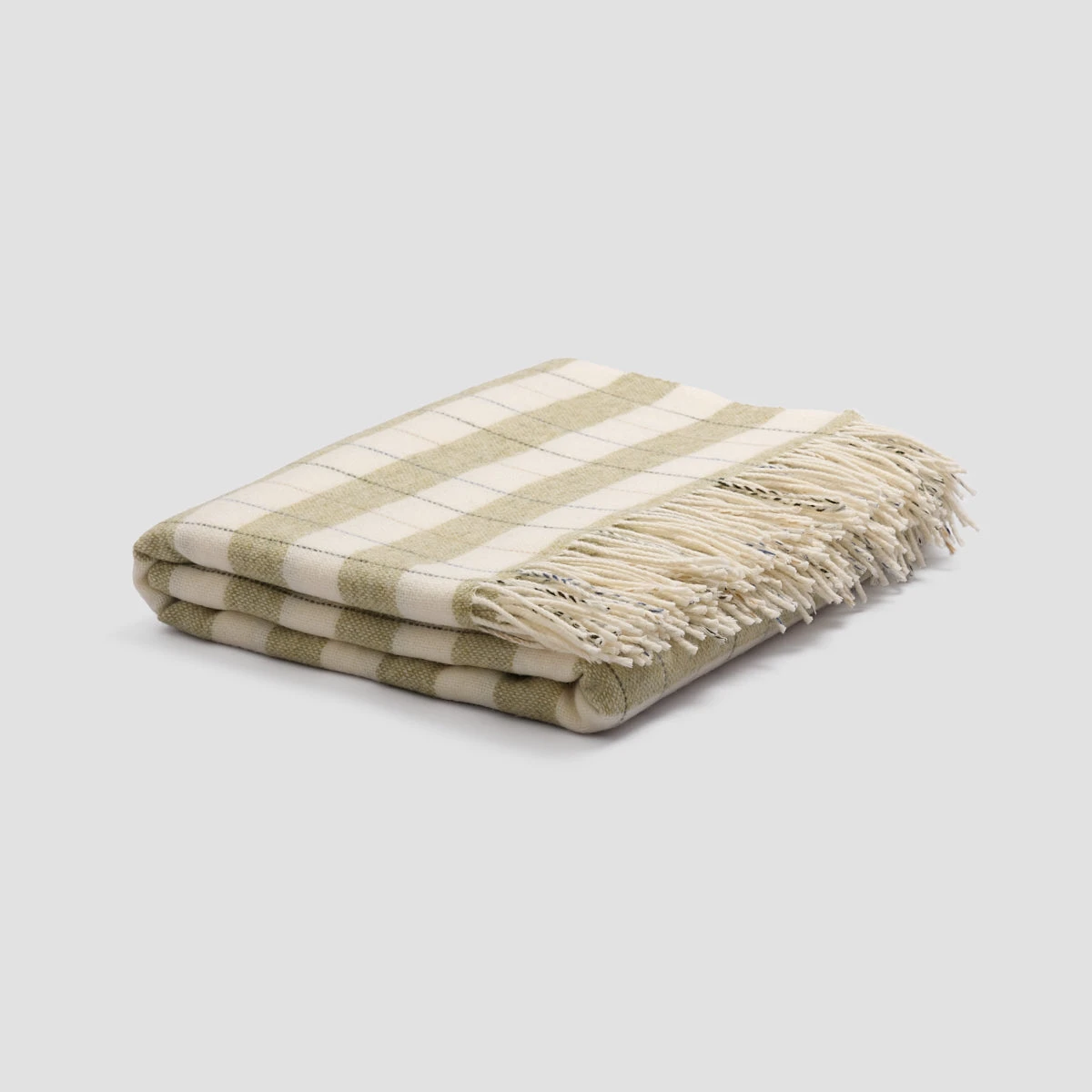 Apple Checked Stripe Wool Blanket - Image 2