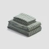 Pine Green Pembroke Stripe Linen Sheet Set