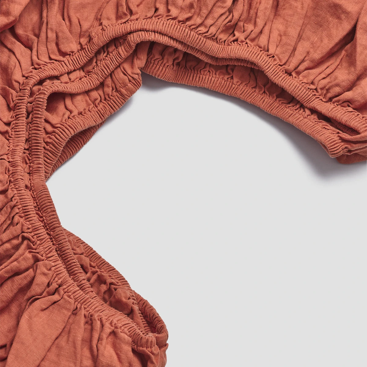 Burnt Orange Linen Fitted Sheet
