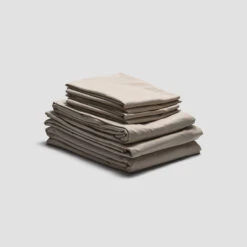 Parchment Washed Cotton Percale Sheet Set