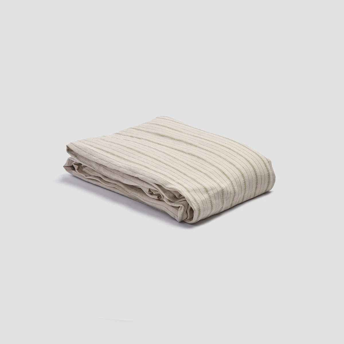 Pear Ticking Stripe Linen Duvet Cover - Image 2