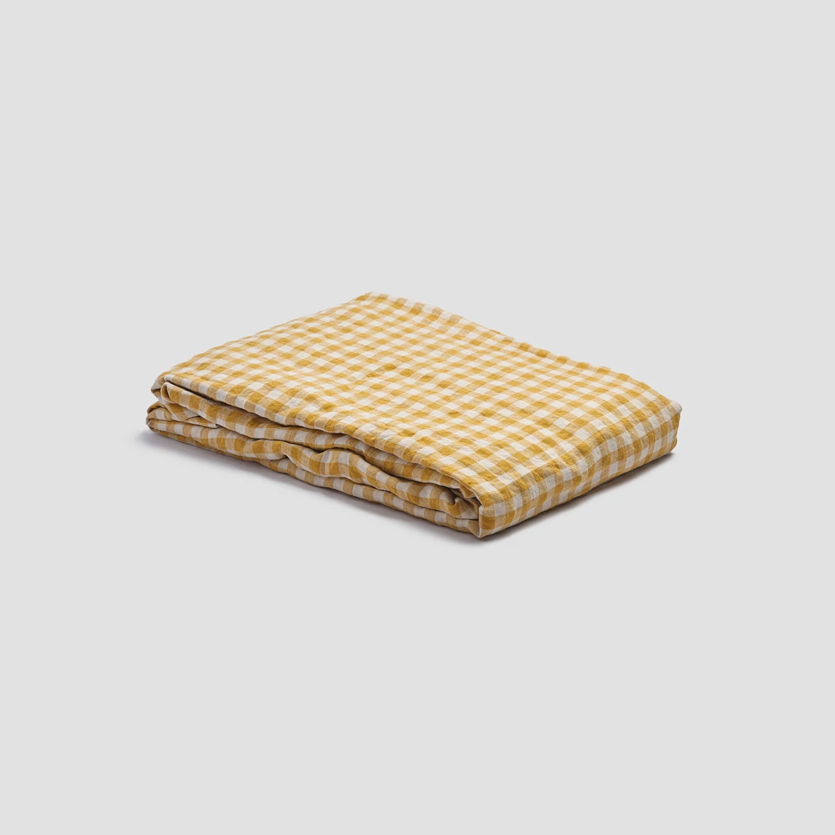 Honey Gingham Linen Fitted Sheet - Image 3