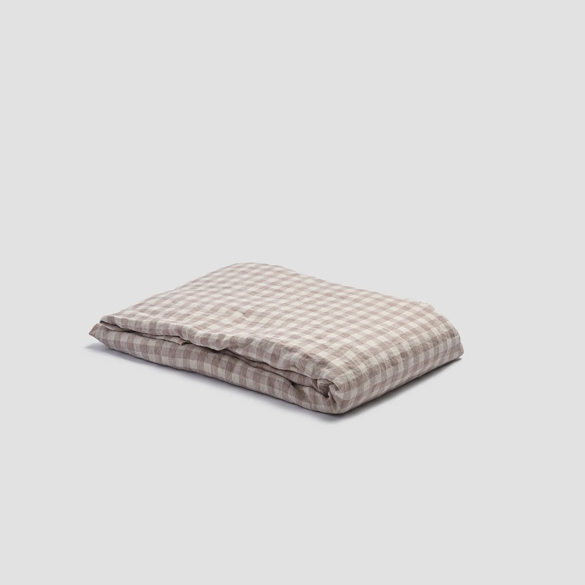 Mushroom Gingham Linen Sheet Set - Image 5