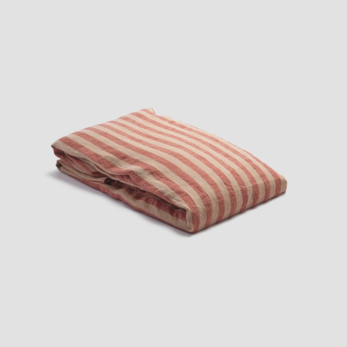 Sandstone Red Stripe Linen Fitted Sheet - Image 4
