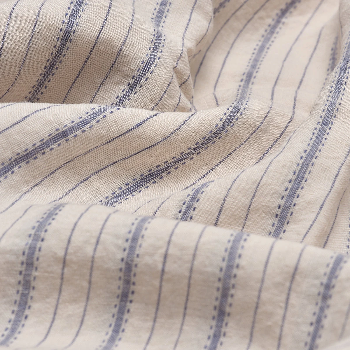 Dusk Blue Ticking Stripe Linen Pillowcase (Pairs) - Image 2