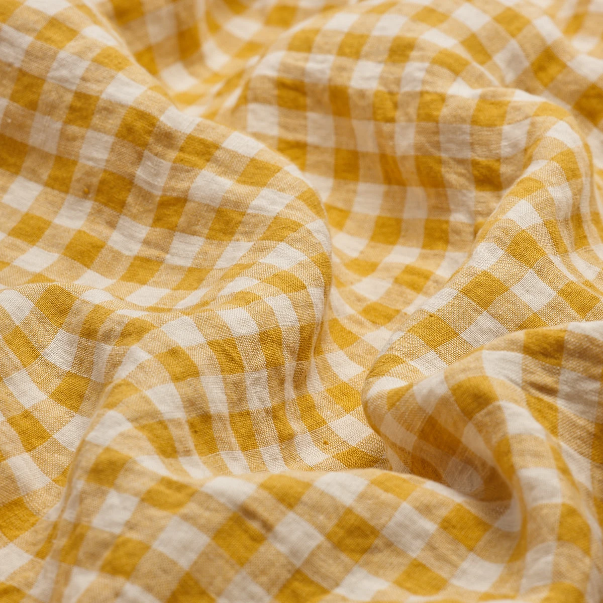 Honey Gingham Linen Fitted Sheet - Image 2