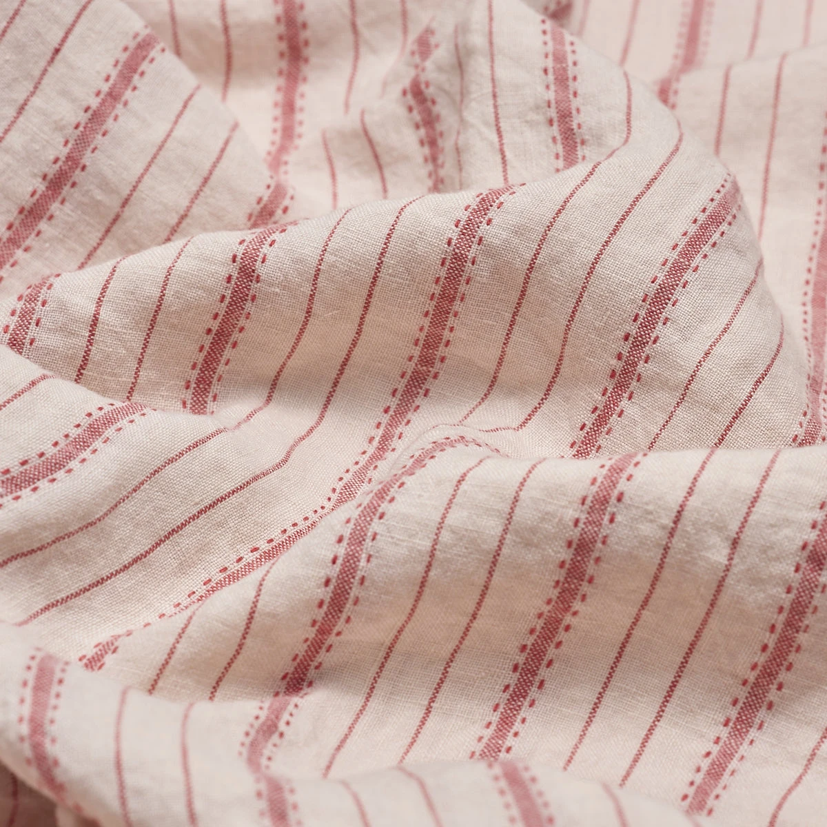 Mineral Red Ticking Stripe Linen Pillowcase (Pairs) - Image 2