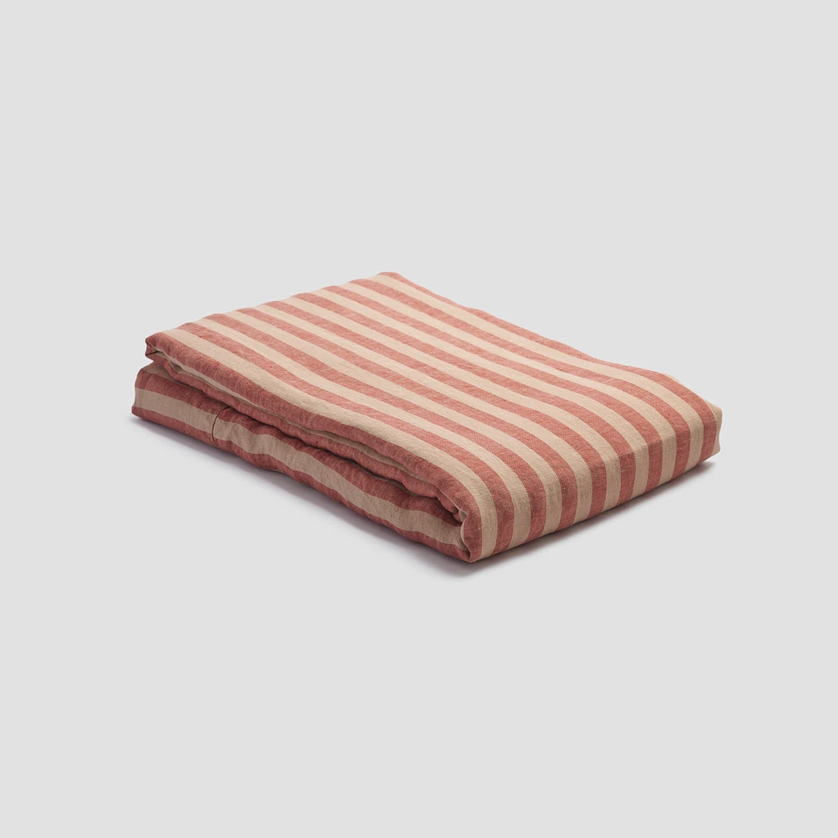 Sandstone Red Stripe Linen Flat Sheet - Image 3