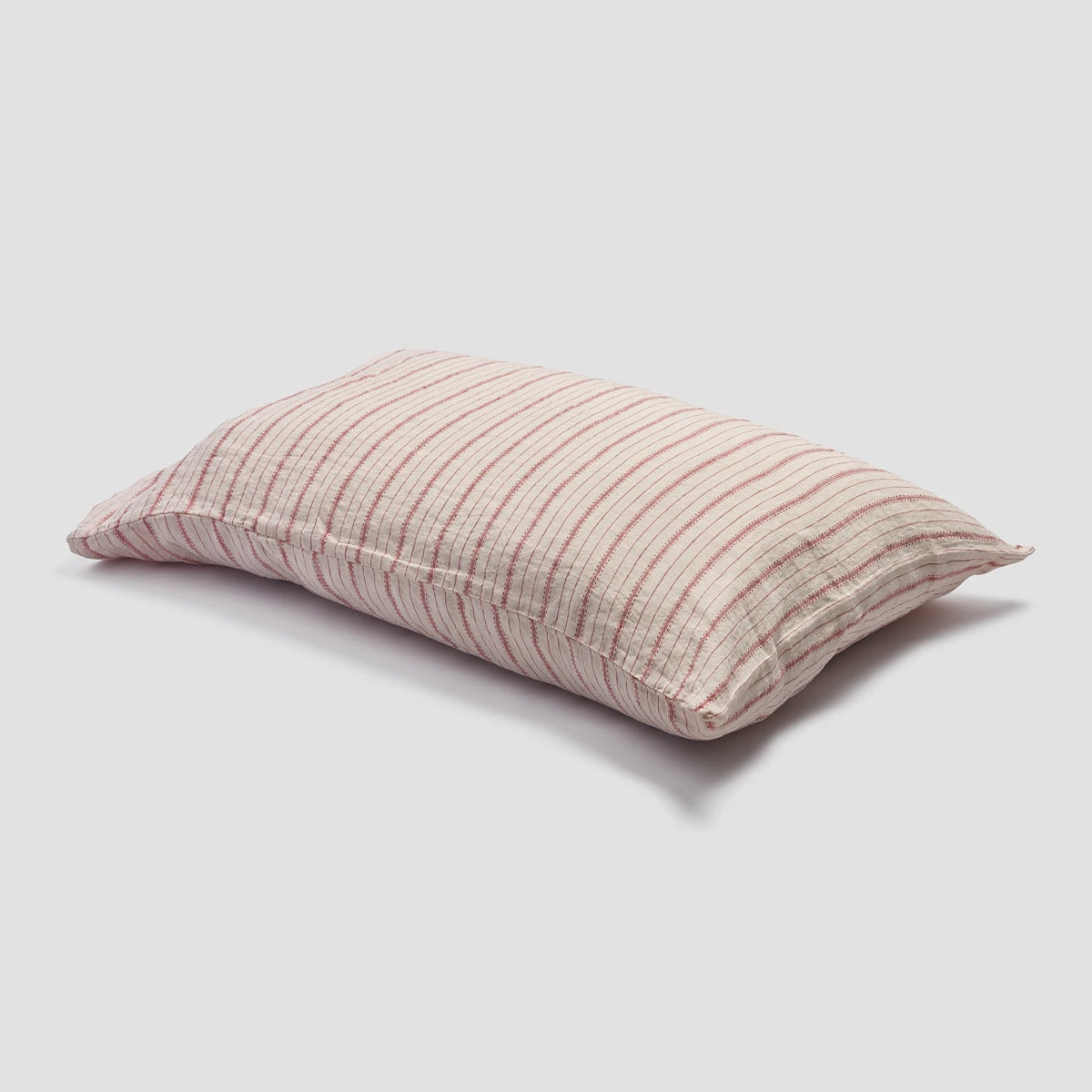Mineral Red Ticking Stripe Linen Pillowcase (Pairs) - Image 3