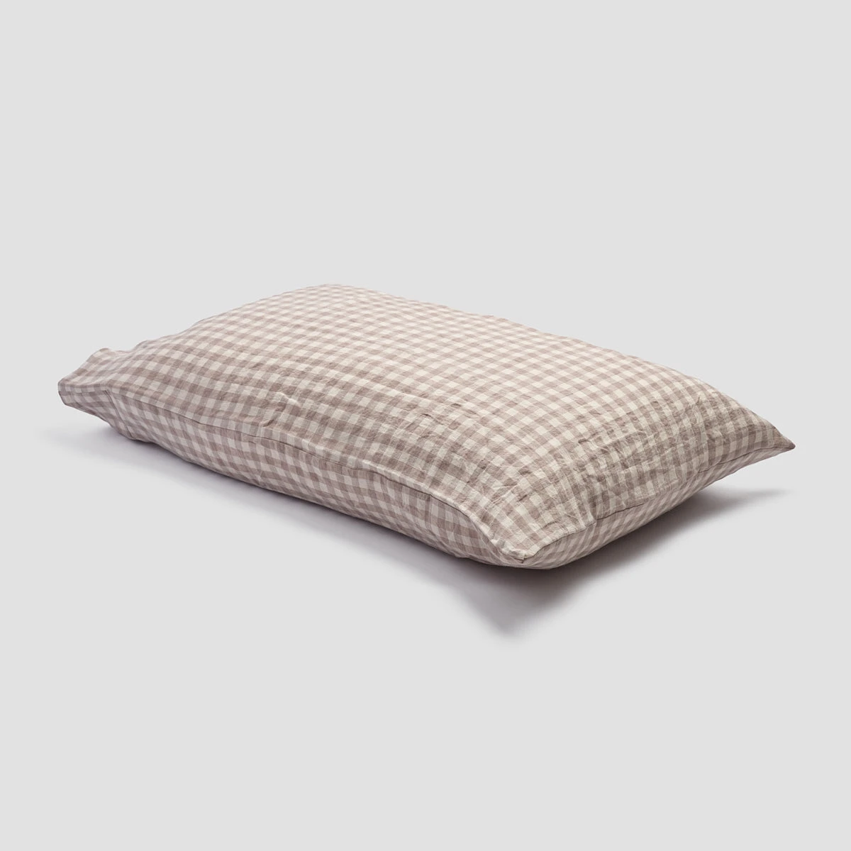 Mushroom Gingham Linen Sheet Set - Image 6