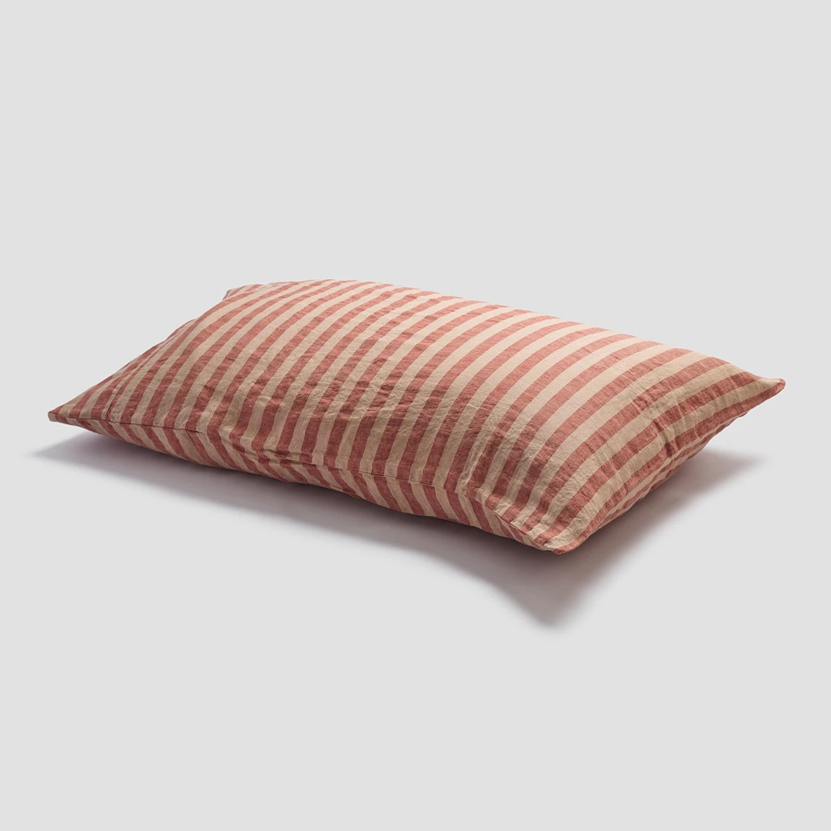 Sandstone Red Pembroke Stripe Linen Sheet Set - Image 7