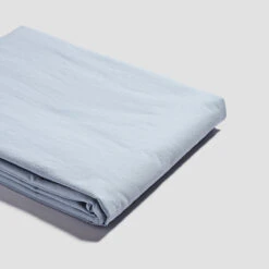 Sky Blue Percale Cotton Flat Sheet