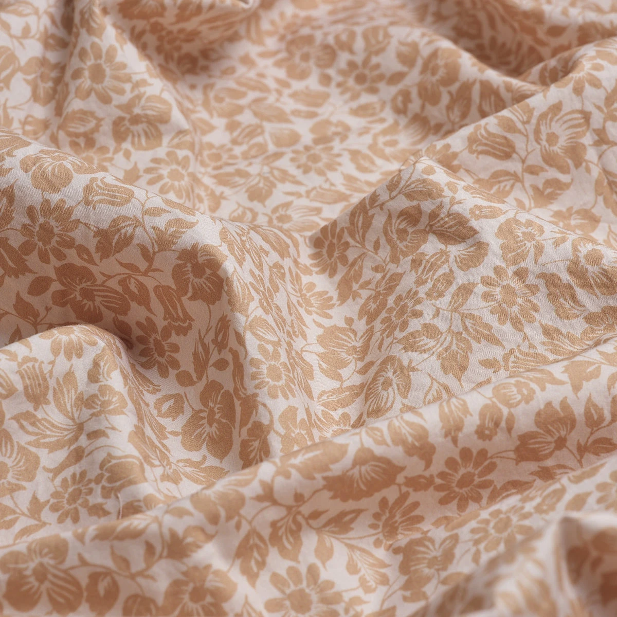 Butterscotch Meadow Floral Printed Cotton Flat Sheet - Image 3