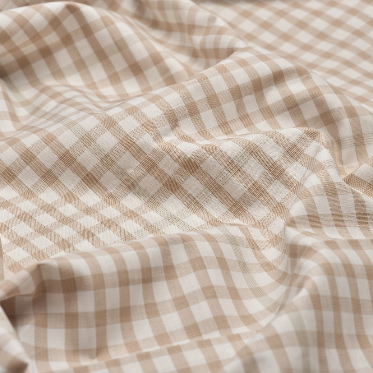 Cafe Au Lait Small Gingham Cotton Sheet Set - Image 2