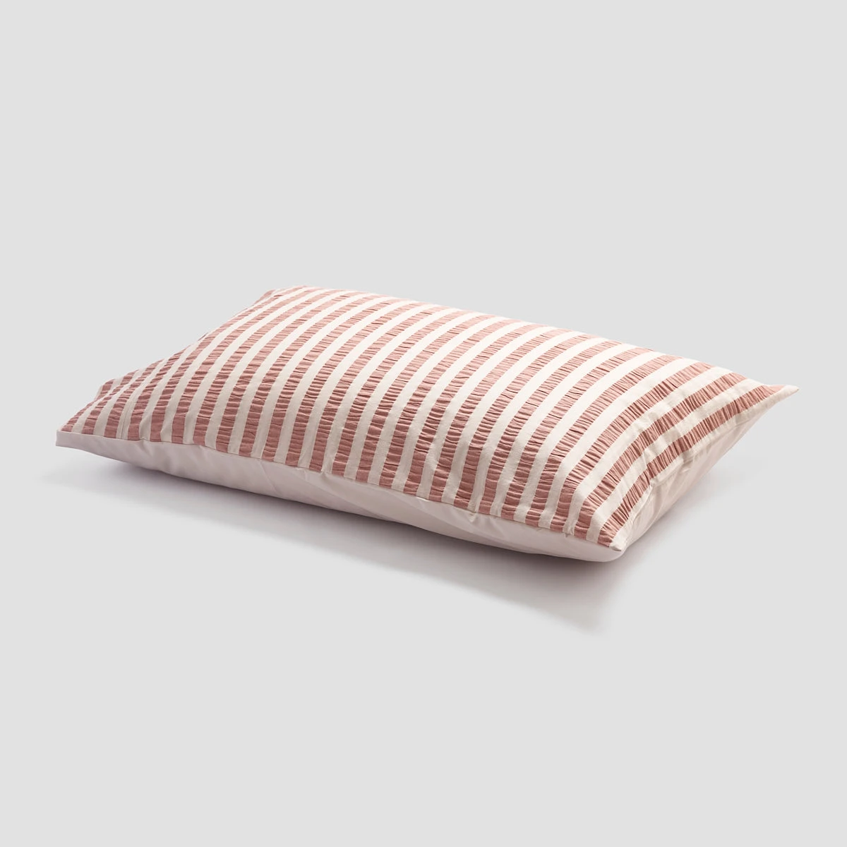 Desert Sand Seersucker Stripe Cotton Pillowcases (Pair) - Image 3